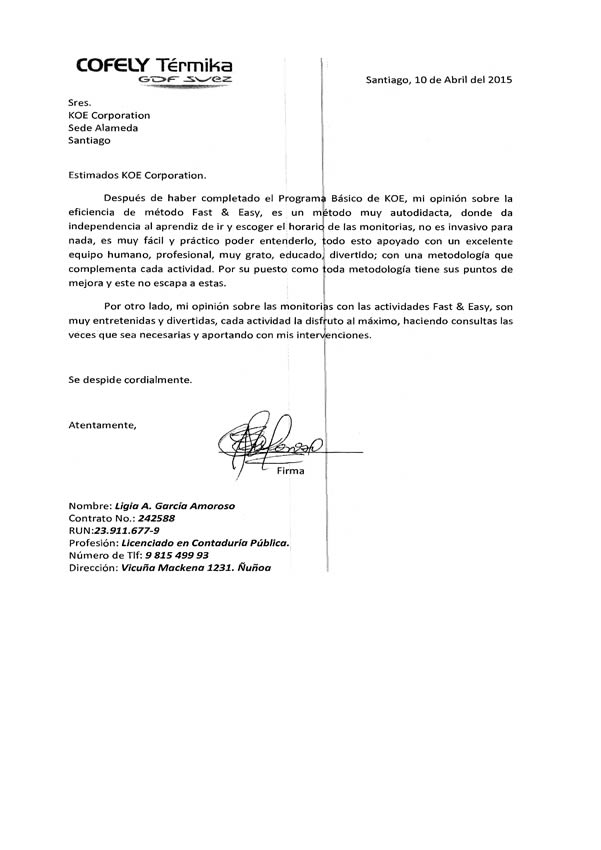 Cartas Testimoniales